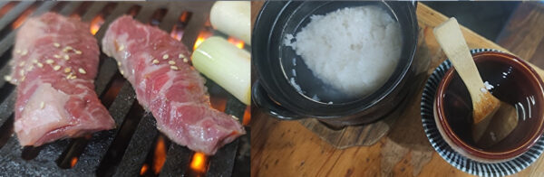 ハラミ　土鍋ご飯